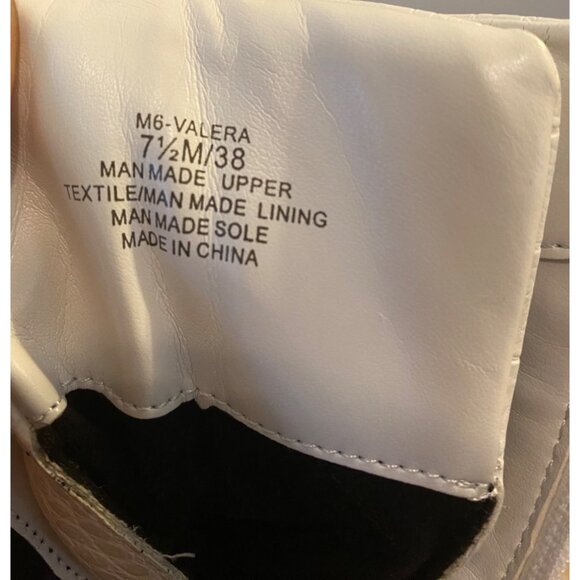 MIX No. 6 White Faux Leather Mid Shaft Block Heel Platform Boot Size 7.5 - Picture 7 of 9